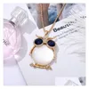 Chokers Fashion Women Choker Accessories Mtiple Stone Color Crystal Rhinestone Jewelry Owl Pendant Necklace Drop Delivery Necklaces P Dhc1B