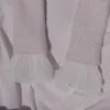 무릎 패드 분리 가능한 셔츠 주름 플레어 소매 거짓 커프 흰색 팔찌 장식 여성 의류 액세서리 x4yc