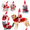 Vestuário para cães roupas de animais de estimação Papai Noel Claus montando um casaco de veado trajes para pequenas grandes roupas entrega de gente de garden home sup dh7vg