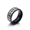 Wedding Rings Creative Car Tire Print Men's Ring Titanium Steel Tail Single