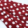 Clothing Fabric 150cm Width Polka Dots Printed Chiffon For Dress Shirts Black White Red Pink Burgundy Green Blue Yellow By The Meter