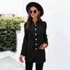 Women's Jackets 2023 Autumn Winter Single Breasted For Women Notched Slim Suit Coat Ladies Solid Full Sleeve Jacket