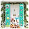 12x71 pollici Happy Pasqua Banner Decorazioni sospese per la veranda della porta d'ingresso Carrotto colorato poliestere di uovo personalizzabile