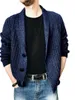Giacche da uomo Moda 2023 Cardigan a maniche lunghe Maglione con risvolto Cappotto lavorato a maglia monopetto Taglie forti Abbigliamento uomo