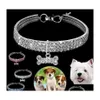 Odzież dla psów kryształ 3 rzędy elastyczna naszyjnik zwierzaka kołnierz kota dostarcza mała biżuteria akcesoria