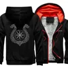 Erkek Hoodies Viking Huşu Baskı Mens Fermuar Hoodie Yaratıcılık Sokak Raglan Kollu Hip Hop Kalın Sıcak Giysiler Günlük Cep Adam