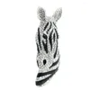 Brooches Rhinestone Crystals Zebra Head Brooch Pins Broach Women Jewelry Accessories FA5065