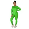 Women's Two Piece Pants Bulk Items Wholesale Lots Fall Women Tracksuits Long Sleeve Pullover Legging Fitness 2 Set Outfits Solid Color M56