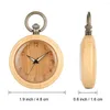 Pocket Watches Concise Bamboo Quartz Watch Men Women Carved Arabic Numerals Dial Bronze Sweather Chain Pendant