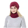 Berets Fleece Hood Hat Winter Women's Knit Men's Knitted Warm Windproof Scarf Coif Hats For Adult Man Men