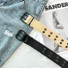 Belts 1Pc Creative Double Grommet Hole Buckle Belt Wide Canvas Male Black Waist Strap For Men Jeans Accessories