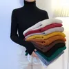 Maglioni femminili inverno donne dolcevita pullover a manica lunga maglione elastico maglione coreano semplice top di colore solido di base