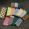 Men's Socks Men's Funky Harajuku Trend Checkerboard Geometric Checkered Hip Hop Cotton Unisex Street Wear Novelty Year