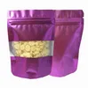 Levert Stand Up Zipper Lock Mylar Bags Mat Clear venster voor Zip Aluminium Foliefas Vergrendeling Candy Snacks Pakket Zakken 10x15cm