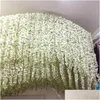 Decorative Flowers Wreaths Artificial Hydrangea Wisteria Flower 10Colors Diy Simation Wedding Arch Door Home Wall Hanging Garland Dhe4T