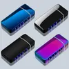 Colorful Metal Alloy Double ARC Lighter Portable USB Charge Windproof Dry Herb Tobacco Cigarette Holder Cigar Handpipe Smoking Lighters Gift Box DHL