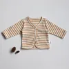 Jackets 2023 Baby Boys Girls Cardigan Summer Fall Cotton Waffle Tops Shirt Knit Jacket Kid Spring Clothes