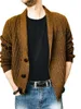 Giacche da uomo Moda 2023 Cardigan a maniche lunghe Maglione con risvolto Cappotto lavorato a maglia monopetto Taglie forti Abbigliamento uomo