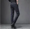 Autumn Winter England Plaid Work Stretch Pants Men Business Fashion Slim Thick Grey Blue Casual Pant Male Brand Trousers 38