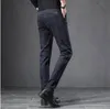 Autumn Winter England Plaid Work Stretch Pants Men Affär Fashion Slim Thick Grey Blue Casual Pant Mane Brand Trousers 38