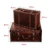 briefcase tableware gift box European-style household stainless steel steak handle trunk and spoon three-brown pattern Bags Luggage Accessories Luggages Air Boxes