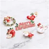 Pins Brooches Merry Christmas Enamel Pin Women Tree Snowman Tie Sock Shoes Elk Gloves Garland Lapel Badge For Men Fashion Party Jew Dhbsb