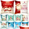 Kuddefodral Santa Claus Print Sofa Throw Cushion Er bil Hem Juldekor El Decorow Corwcase Drop Delivery Garden Textiles DHK0Y