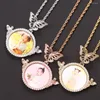 Pendant Necklaces Wholesale Hip-hop Butterfly Head Micro-inlaid Zircon Hipster Personality Po Angel Necklace For Women Men