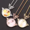 Pendant Necklaces Wholesale Hip-hop Butterfly Head Micro-inlaid Zircon Hipster Personality Po Angel Necklace For Women Men