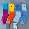 Men's and Women's Athletic Socks Basketball Sock New Fashion Casual Breathable Gradient Socks Two Pairs of High Tube