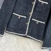 Kurtki damskie Wysokiej jakości jesień zima koreańska moda wełniana płaszcz kobiety francuskie vintage małe zapach Tweed Jacket Ladies Tops