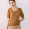 Pulls pour femmes doux col en v et pulls pour femmes cachemire chaud à manches courtes printemps automne chemisier moelleux hauts femme marque pull