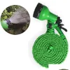 Equipamentos de rega de 100 p￩s compridos na mangueira de ￡gua retr￡til Conjunto de pl￡stico 2 cores lavagem de carros de jardim expandir com pistola mtifunction dh0755 dhqwl