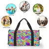 Bolsas ao ar livre Bolsa de ginástica de ginástica de ginástica de ginástica de ginástica de viagem floral colorida para feminino para fêmeas para fêmeas