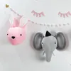 Figurine decorative Testa di animale Elefante da appendere alla parete Peluche ripiene Decorazioni per la stanza dei bambini Giocattoli Simpatiche opere d'arte in feltro