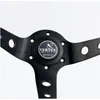 13inch Vertex White Embroidery Black Genuine Leather Drift Sport Steering Wheel With Blue Stitching