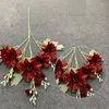 Flores decorativas Simulação dahlia hall hall de decoração rodovia de flor liderando decorações de natal para artesanato em casa