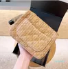 2022 Summer Classic Mini Flap Raffia Square Bag Luxe Designer Women Crush Gold Ball Matelasse Chains verstelbare schouderband Crossbody Sacoche Handtassen 17 cm