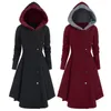 Women's Wool & Blends Dress Large Hem Women Coat Single Breasted Autumn Winter Asymmetric Hooded Long Drap Elegant Outerwear