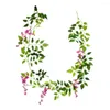 زهور زخرفية جميلة نبات مزيف فو ، زهرة الحرير محاكاة راتان الصديق للبيئة قابلة لإعادة الاستخدام الجدار اللبلاب