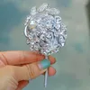 装飾的な花豪華な手作りのcorsages花groomの花groommanboutonniere人工花リボンローズウェディングウエディングパーティーマンスーツブローチ