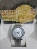 Com caixa original, relógios de moda de luxo de alta qualidade 18k BANDE DIAMENTO WHITE BEZEL 18038 MENS AGOMÁTICO HOMEN's Watch 202365