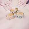 Wedding Rings Stripe Open Ring Printing Adjustable Woman Eye Multicolor Color Bohemia De Madera Pulseira Estrela Wholesale