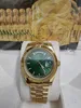 Com caixa original de alta qualidade, clássico mans assistir 41mm Roma Roma Automático Mecânica Relógios Business Gold Green Watch Relógios Montre de Luxe para homens