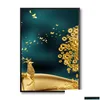 Peintures Golden Art Cerf Argent Arbre Mur Image Islamique No Frame Abstrait Lune Toile Impression Affiche Nature Morte Drop Livraison Hom Dhx7L