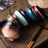 Ciotole LingAo Stoviglie giapponesi in ceramica e porcellana Ciotola tono-tono-bocca da 4,5 pollici Zuppa di riso per uso domestico per una persona