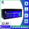 12 В 200AH батарея LifePO4 встроенная батарея BMS Deep Cycle 2560WH Энергия для автономной системы RV Solar System Home Резервное копирование и морские