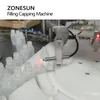 Zonesun Tabletop Filling Capping Machineロータリー自動目ドロップボトルパッケージングマシン