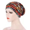 Etniska kläder Kvinnor Afrikanskt blommigt tryck Satin Night Sleep Bonnet Hat Hårvård CAP Huvud Wrap Large Wear Dams Headwrap