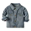 Jackets Kids Denim Jeans Coat Children Splice Outerwear Clothing Spring Autumn Boy Girl Hooded Sport Clothes For 3-8 Years Old